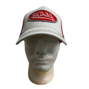Von Dutch Red and White Classic Trucker Cap
